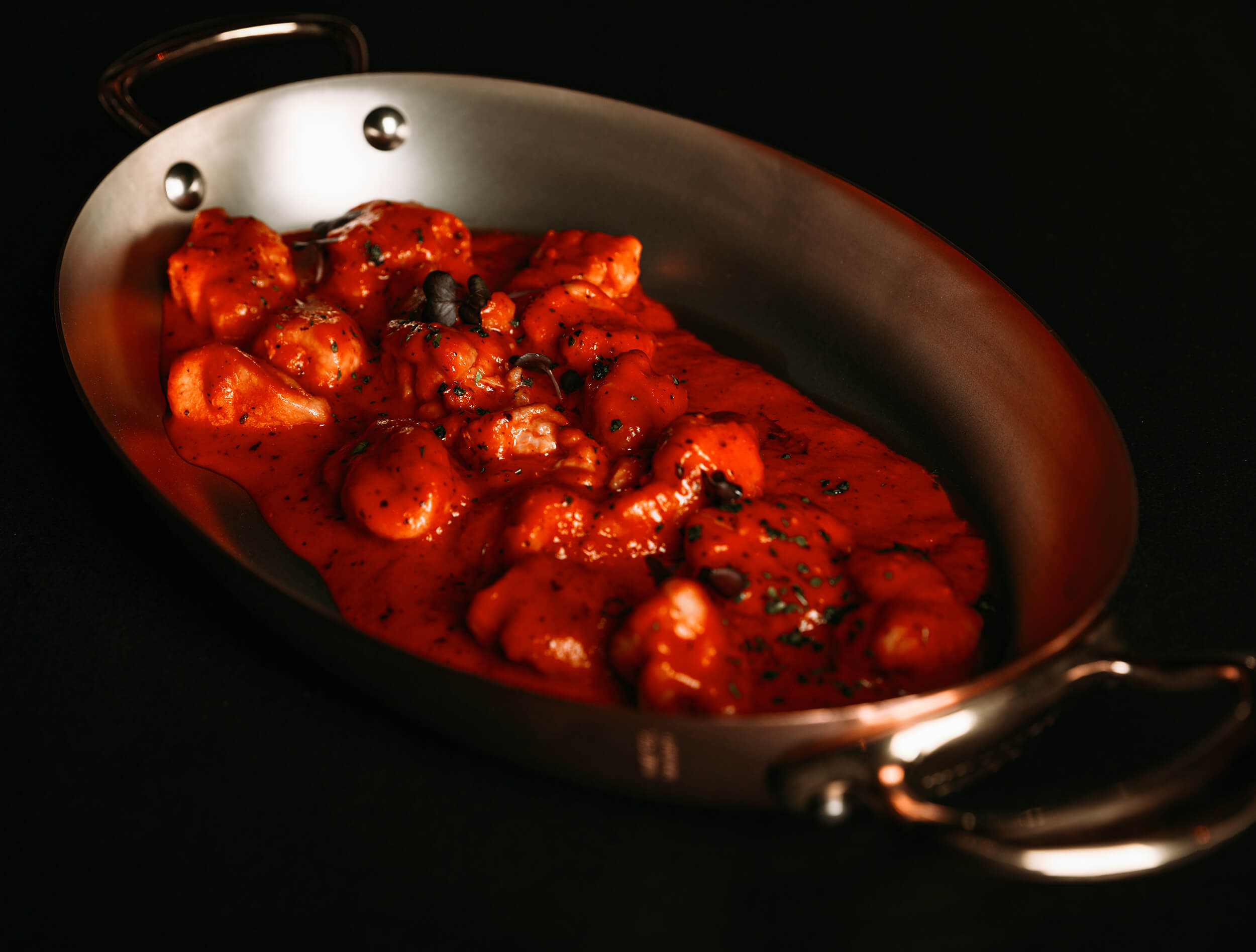 Dish with sauce close up